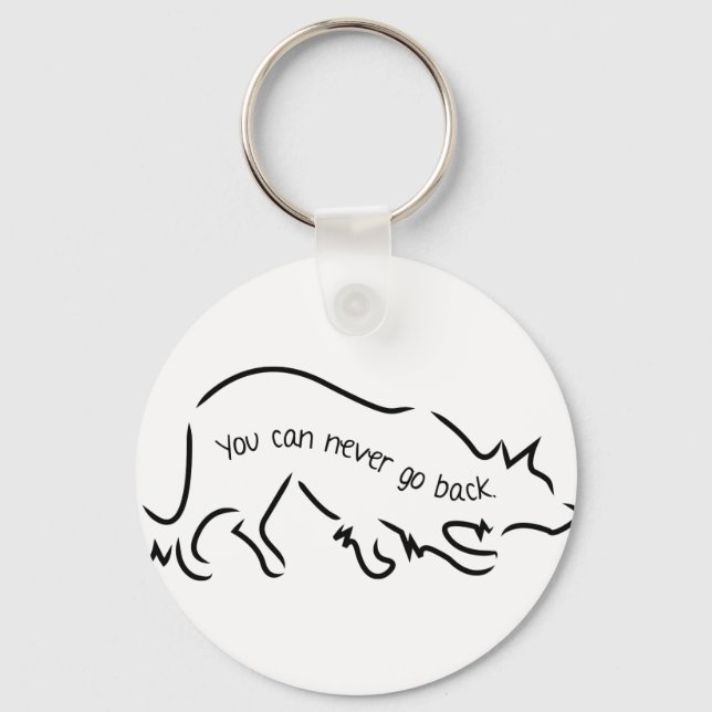 Border Collies - You Can Never Go Back Keychain (Front)