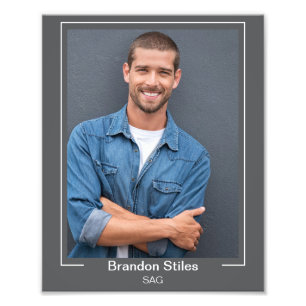Border Frame Actor Headshot 8x10 Name and Text Photo Print