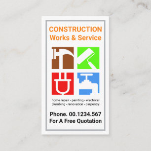 Border Frame Construction Handyman Tools Business Card