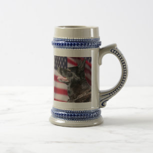 Border Patrol K9 Baros With American Flag Stein