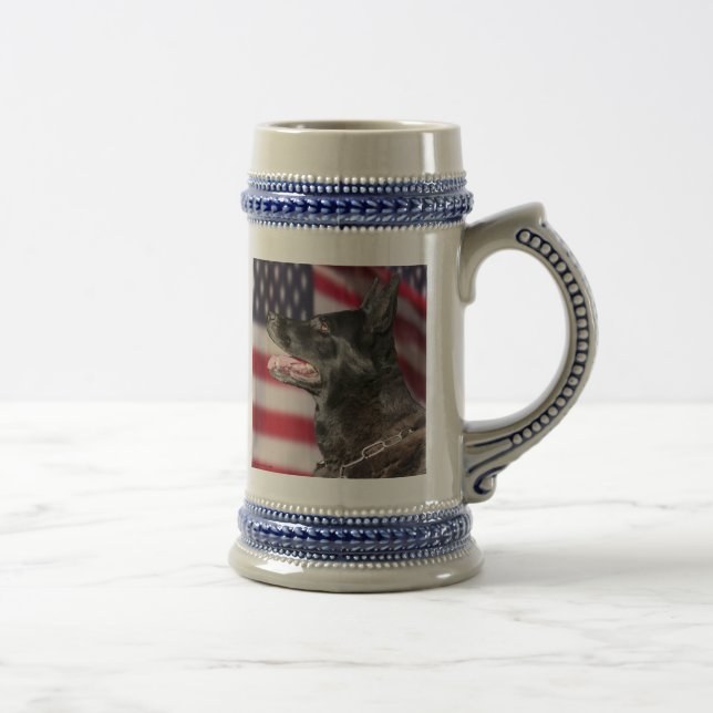 Border Patrol K9 Baros With American Flag Stein (Right)