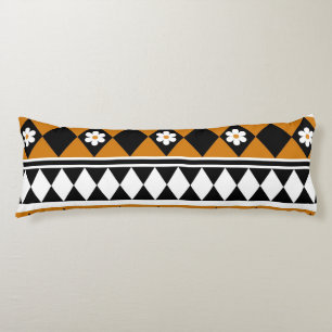 Border Stripe Flower Diamond Boho Floral Pattern Body Pillow
