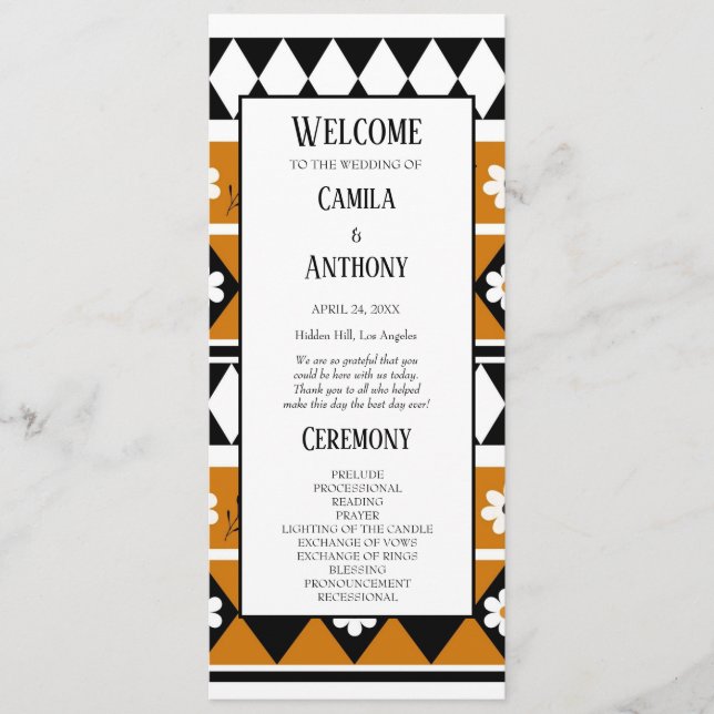 Border Stripe Flower Diamond Boho Floral Pattern Program (Front)