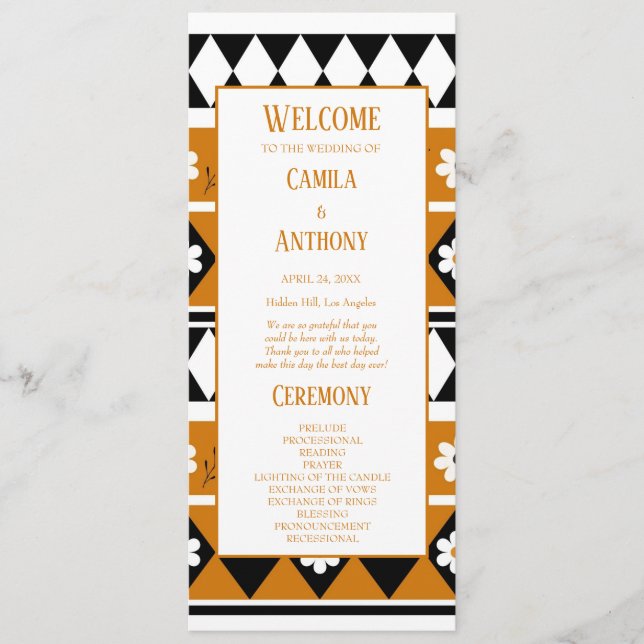 Border Stripe Flower Diamond Boho Floral Pattern Program (Front)