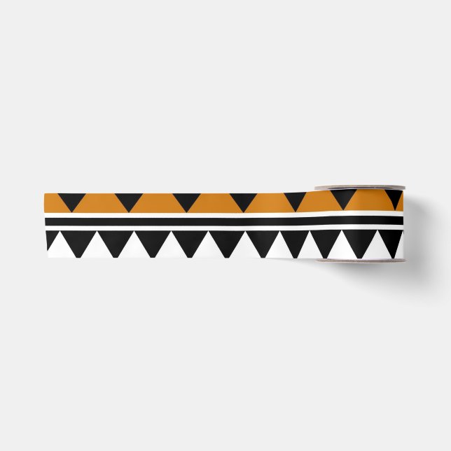 Border Stripe Flower Diamond Boho Floral Pattern Satin Ribbon (Front)