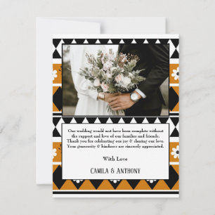 Border Stripe Flower Diamond Boho Floral Pattern Thank You Card