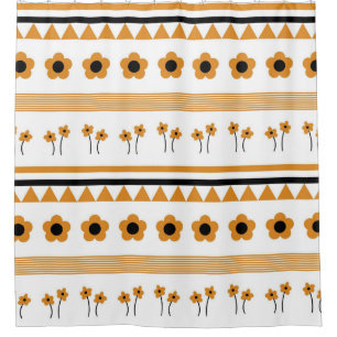 Border Stripe Flower Triangle Boho Pattern