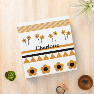 Border Stripe Flower Triangle Boho Pattern Binder