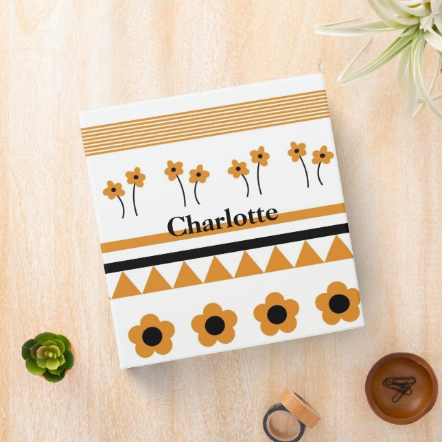 Border Stripe Flower Triangle Boho Pattern Binder (In Situ)