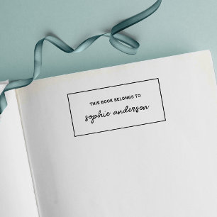 Border Stylish Script Name This Book Belongs To Self-inking Stamp