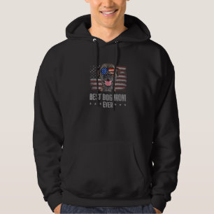 Border Terrier Best Dog Mom Ever Retro Usa America Hoodie