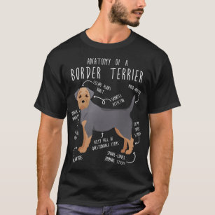 Border Terrier Blue and Tan Dog Anatomy T-Shirt