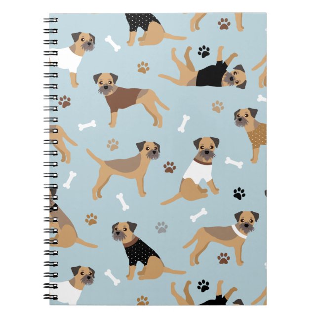 Border Terrier Bones and Paws Notebook (Front)