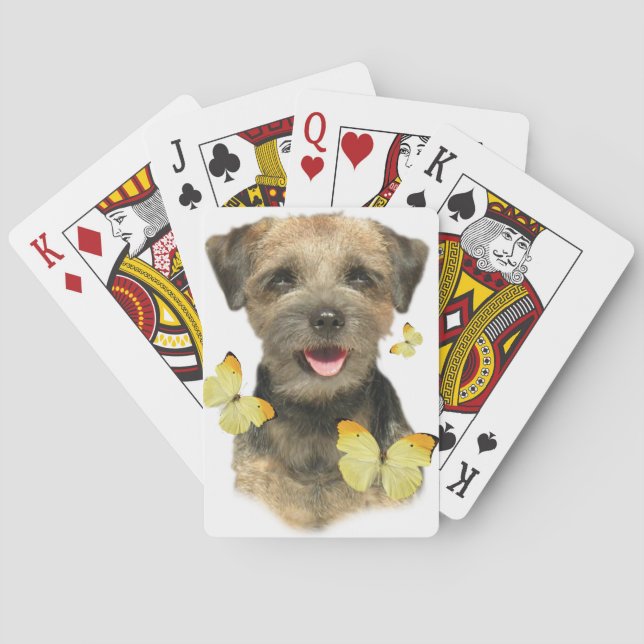 Border Terrier Butterfly Playing Cards (Back)