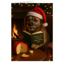 Border Terrier 'Cheese Tax' Christmas card