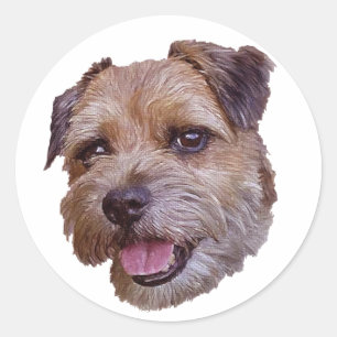 Border Terrier Classic Round Sticker