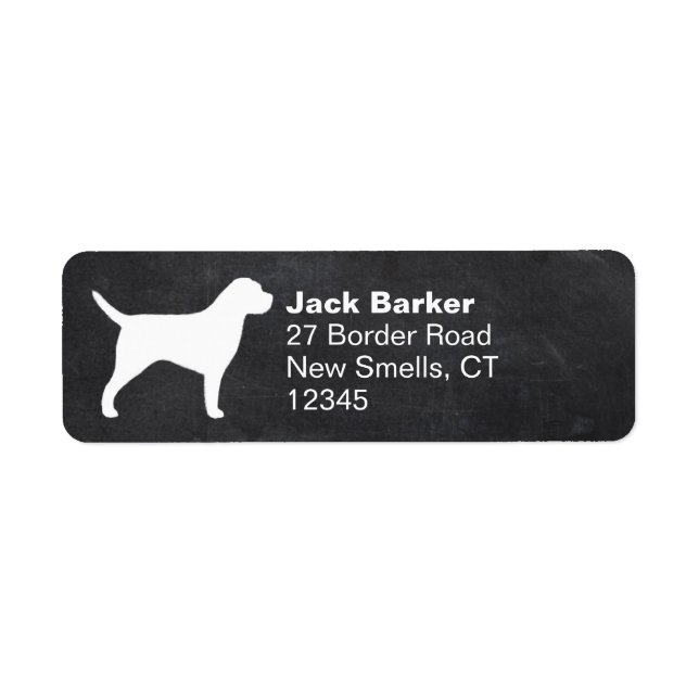 Border Terrier Dog Breed Silhouette Return Address (Front)