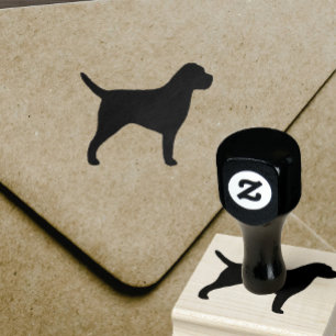 Border Terrier Dog Breed Silhouette Rubber Stamp