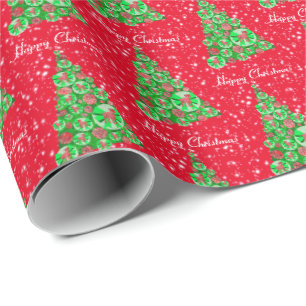 Border Terrier Dog Christmas Tree Holiday Bow Red Wrapping Paper