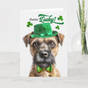 Border Terrier Dog Lucky St Patrick's Day Holiday Card