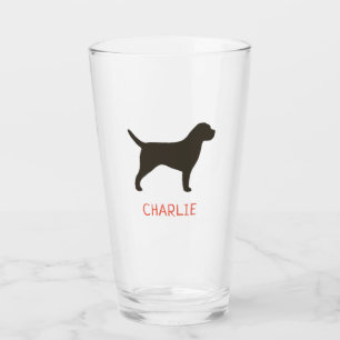 Border Terrier Dog Silhouette Personalized Glass