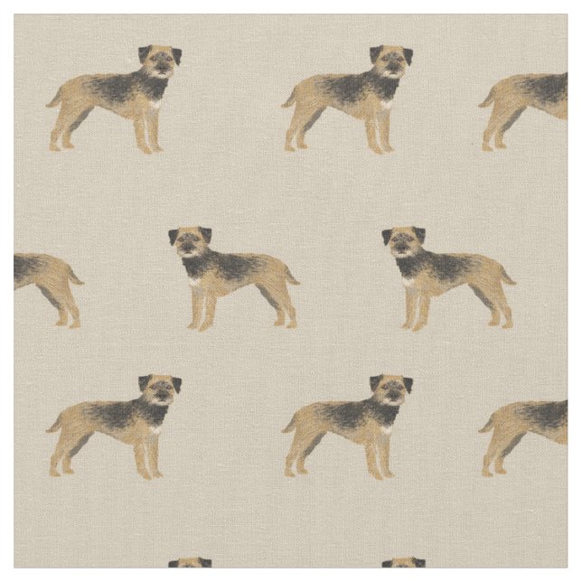 border terrier dogs tan fabric (Close Up)