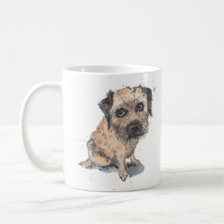 Border Terrier drawing, personalized Father's day Coffee Mug