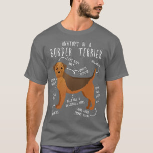 Border Terrier Grizzle and Tan Dog Anatomy T-Shirt