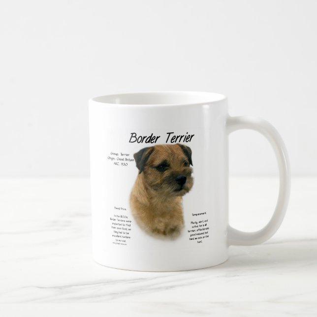 Border Terrier History Design Coffee Mug (Right)