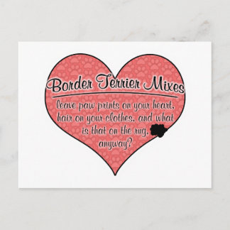 Border Terrier Mixes Paw Prints Dog Humour Postcard