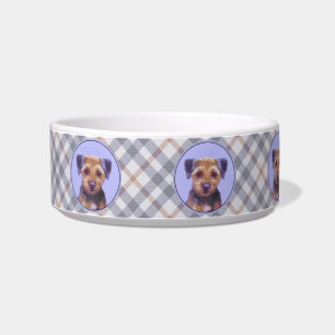 Border Terrier Painting - Cute Original Dog Art Bowl