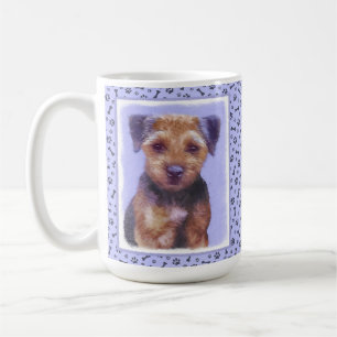 Border Terrier Painting - Cute Original Dog Art Coffee Mug