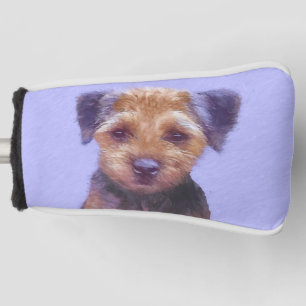 Border Terrier Painting - Cute Original Dog Art Golf Head Cover