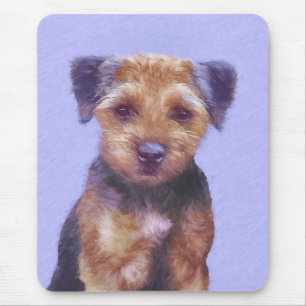 Border Terrier Painting - Cute Original Dog Art Mouse Pad