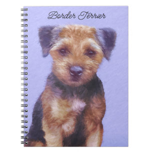 Border Terrier Painting - Cute Original Dog Art Notebook