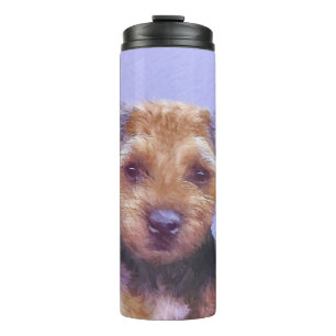 Border Terrier Painting - Cute Original Dog Art Thermal Tumbler