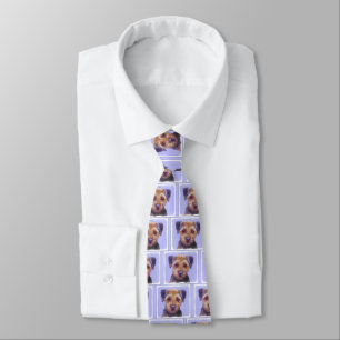 Border Terrier Painting - Cute Original Dog Art Tie