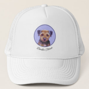 Border Terrier Painting - Cute Original Dog Art Trucker Hat