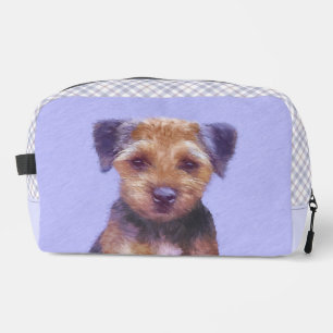 Border Terrier Painting Cute Original Pet Dog Art Dopp Kit