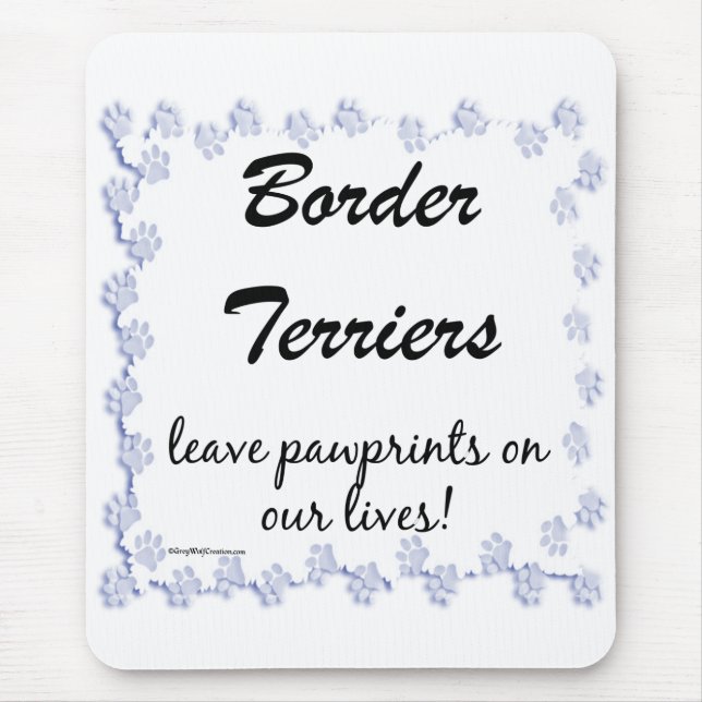 Border Terrier Pawprints Mouse Pad (Front)