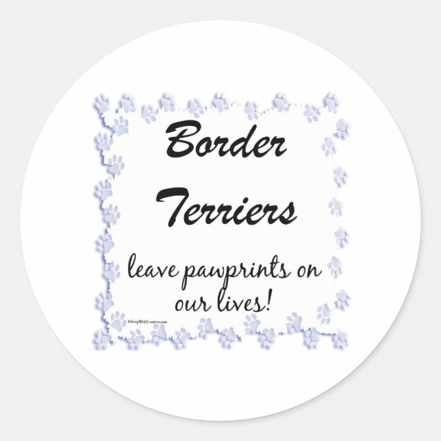 Border Terrier Pawprints Sticker - Customized (Front)