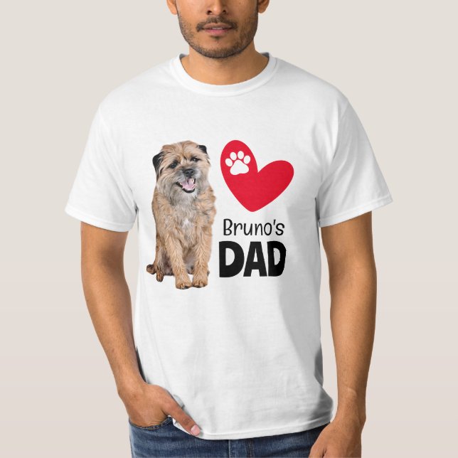 Border Terrier Personalized Dad T-Shirt (Front)