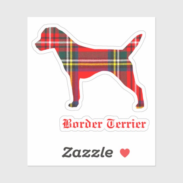 Border terrier plaid breed silhouette (Sheet)