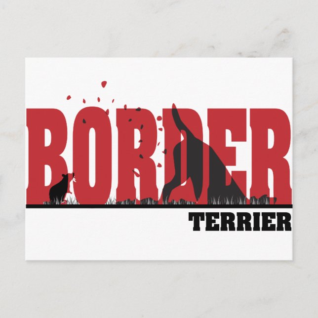 Border Terrier Silhouette Postcard (Front)