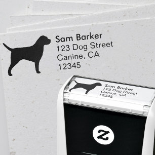 Border Terrier Silhouette Return Address Self-inking Stamp