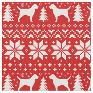 Border Terrier Silhouettes Dogs Christmas Holiday Fabric