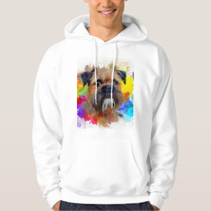 Border Terrier Splash Art   Hoodie