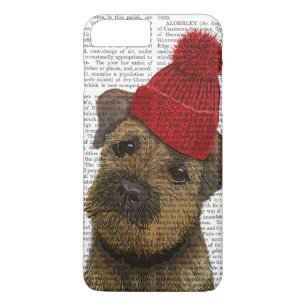 Border Terrier with Red Bobble Hat 3 Case-Mate iPhone Case