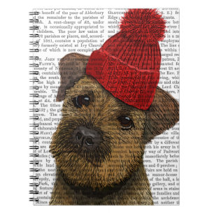 Border Terrier with Red Bobble Hat 3 Notebook