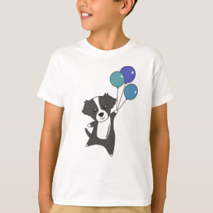 Bordercollie Dog Flies With Balloons Sweet Animals T-Shirt